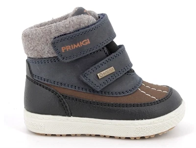 Primigi vinterstøvle blå, sort og brun til baby med velcro