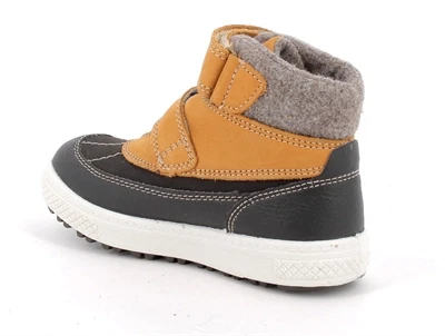 Primigi vinterstøvle gul og sort med to velcroremme