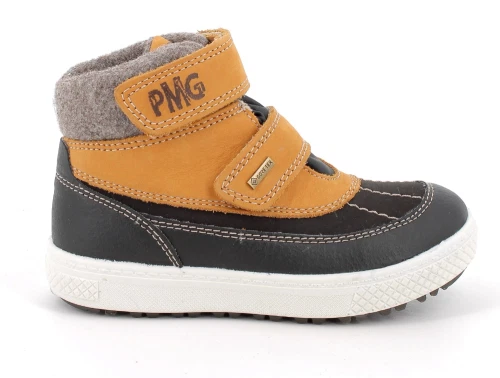 Primigi vinterstøvle gul og sort med to velcroremme