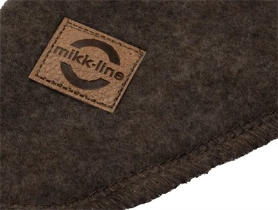 Mikk-Line uld elefanthue mørkebrun melange set tæt på