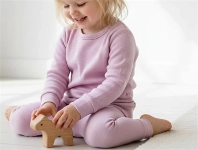 Joha rosa melange sæt merinould