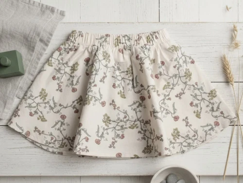 En Fant nederdel shell med blomster