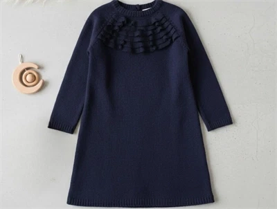 En Fant kjole navy uld/akryl