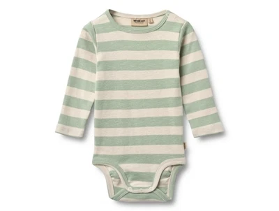 Wheat Freddie body mint stripe i økologisk bomuld