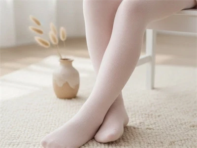 Melton strømpebukser hushed violet i bambusviskose