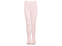 melton strømpebukser i lyserød bambusviskose, set forfra