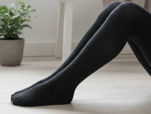 Melton strømpebukser sort i bambusviskose