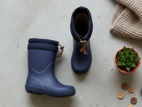 Bisgaard vintergummistøvle blå med uldfoer