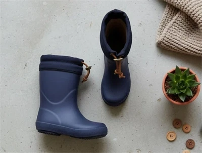 Bisgaard vintergummistøvle blå med uldfoer