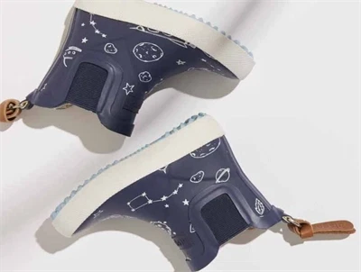 Bisgaard gummistøvle kort blå med astronaut print