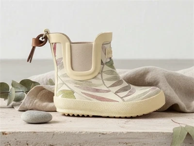 Bisgaard gummistøvle beige leaves