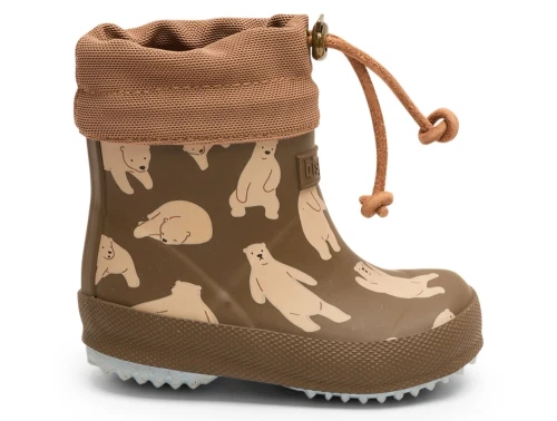 Bisgaard Baby Thermo vintergummistøvle brun bjørneprint