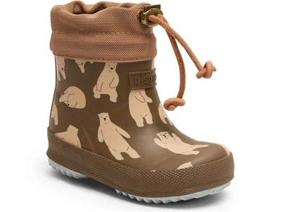 Bisgaard Baby Thermo vintergummistøvle brun bjørneprint