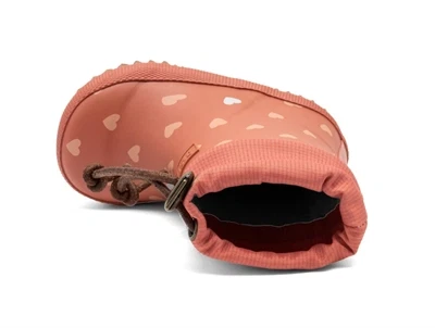 Bisgaard Baby thermo vintergummistøvle rød med hjerteprint og uldfor