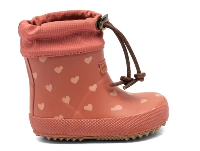 Bisgaard Baby Thermo vintergummistøvle ruby med hjerteprint og uldfoer