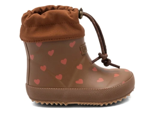 Bisgaard Baby Thermo vintergummistøvle brun hjerteprint side