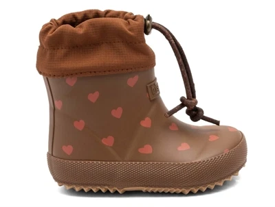 Bisgaard Baby Thermo vintergummistøvle brun hjerteprint side