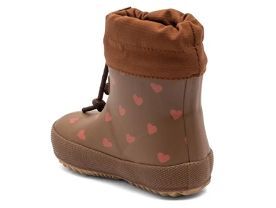 Bisgaard Baby Thermo vintergummistøvle brun hjerteprint hælkappe