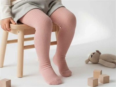 Melton pearl rosa strømpebukser bomuld