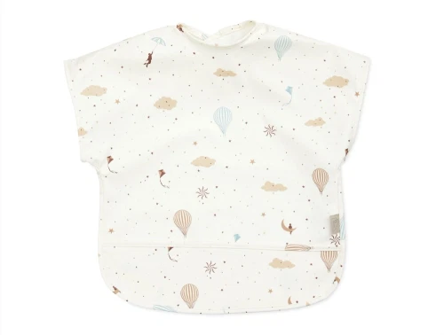 Cam Cam Copenhagen hagesmæk med korte ærmer i råhvid nuance med dreamland print