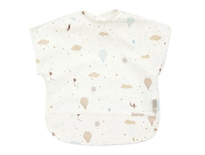 Cam Cam Copenhagen hagesmæk med korte ærmer i råhvid nuance med dreamland print