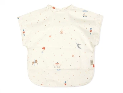 Cam Cam Copenhagen hagesmæk med korte ærmer i råhvid nuance med carousel print