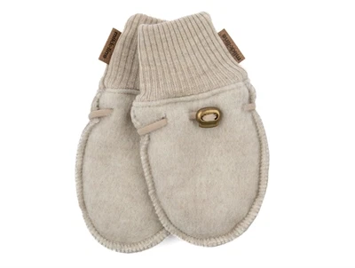 Mikk-Line uld luffer i melange offwhite set forfra