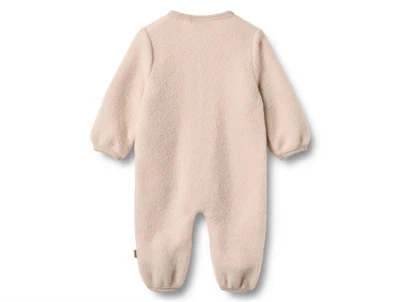 Wheat uldfleece heldragt pale lilac set bagfra