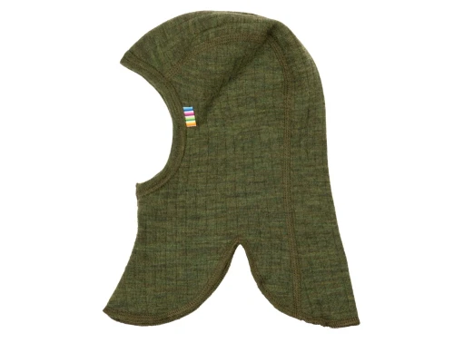 Joha elefanthue i mørk oliven merinould med dobbelt lag  