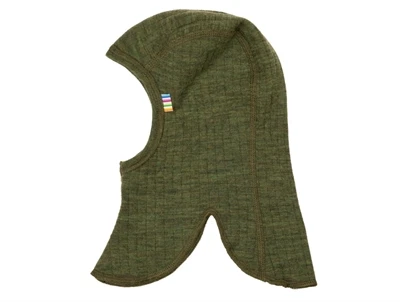 Joha elefanthue i mørk oliven merinould med dobbelt lag  