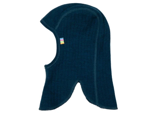 Joha elefanthue i mørk turkis merinould med dobbelt lag  