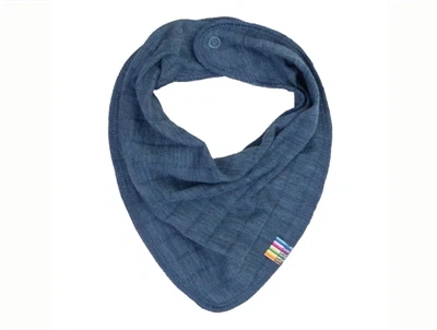 Joha savlesmæk i blå nuance med trykknap i uld og silke