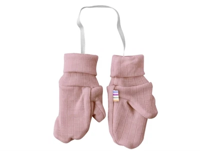 Joha uld vanter i old rose med tommelfinger