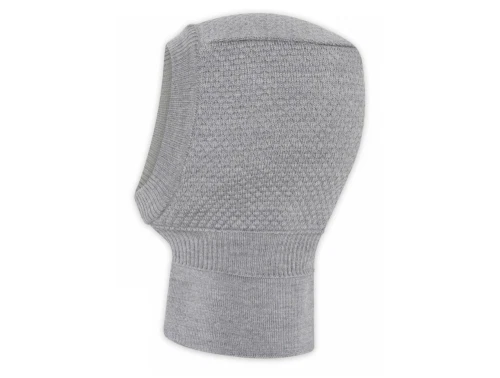 mpKids Oslo balaclava i grå melange af merinould med bomuldsfoer