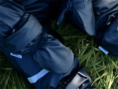 Mikk-Line PU regnhandsker blue nights med fleecefoer