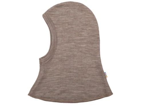 Joha elefanthue i beige melange merinould og silke med dobbelt lag