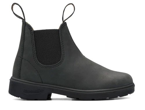 Blundstone børnestøvle i rustic black læder set fra siden