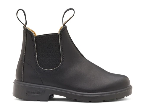 Blundstone børnestøvle i black premium læder set fra siden