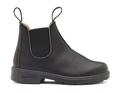 Blundstone børnestøvle i black premium læder set fra siden
