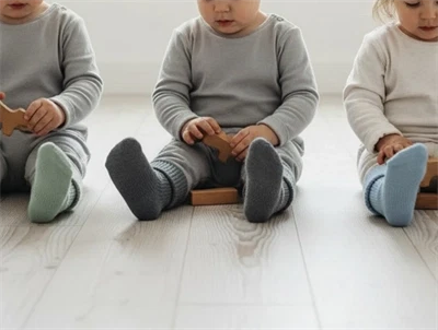 MP strømper støvet blå mix bomuld (3-pak)