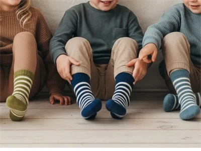 MP Eli strømper cedar mix med striber bomuld (3-pak)