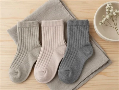 MP light brown melange mix rib strømper (3-pak)