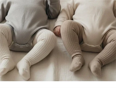 MP light brown melange mix strømpebukser bomuld (2-pak)