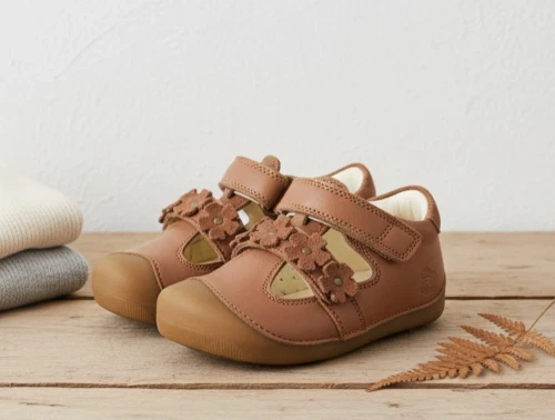 Bundgaard Petit Summer Flower sandal cognac med blomster og velcro
