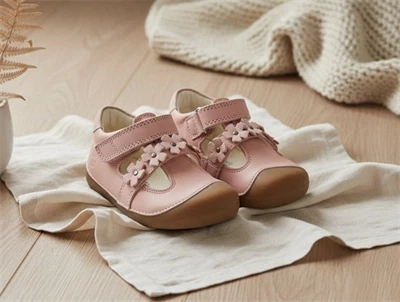 Bundgaard Petit Summer Flower sandal vintage rose med blomster og velcro
