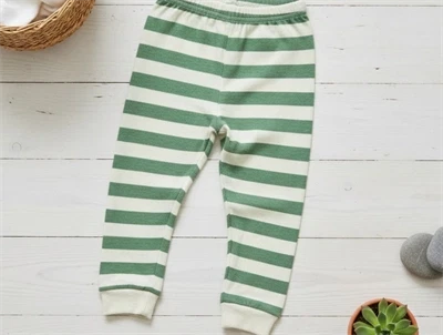 CeLaVi leggings elm green striber viskose/merinould