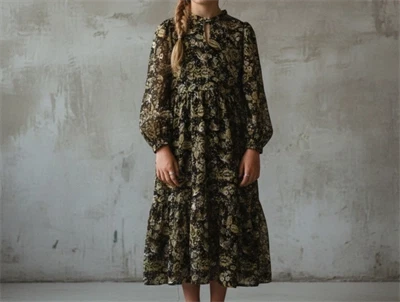 Sofie Schnoor Girls kjole black flower