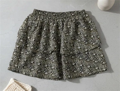 Sofie Schnoor Girls nederdel sort mønster