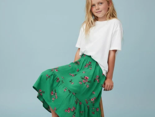 Sofie Schnoor Girls nederdel grøn blomster