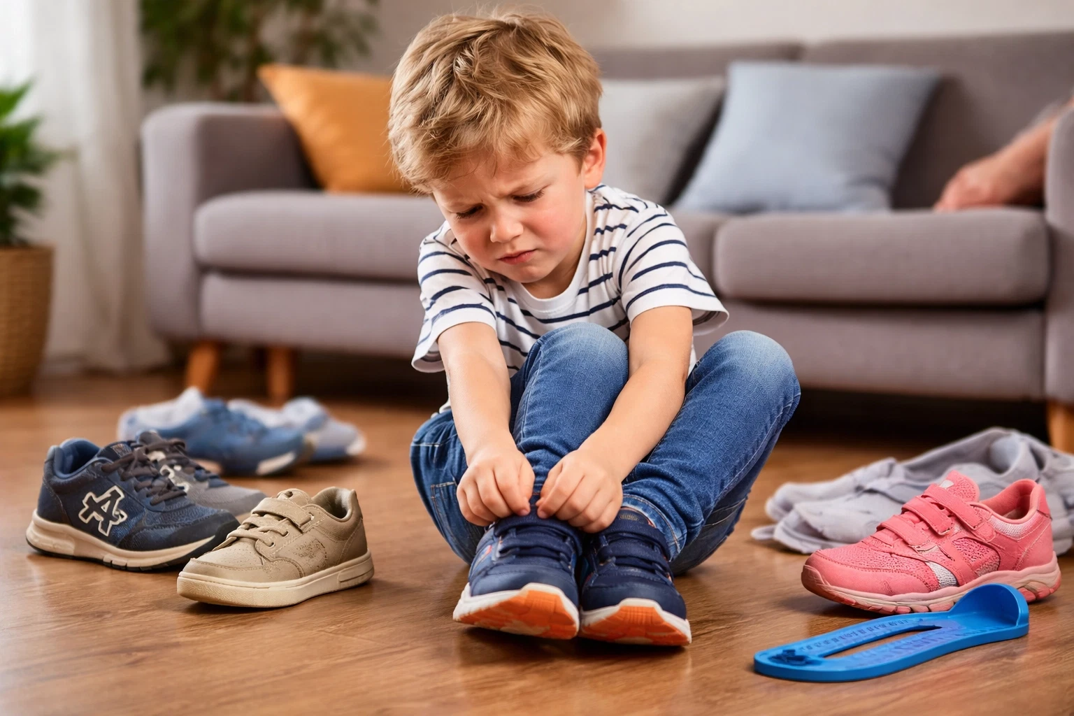 Få korrekt størrelse sko til børn